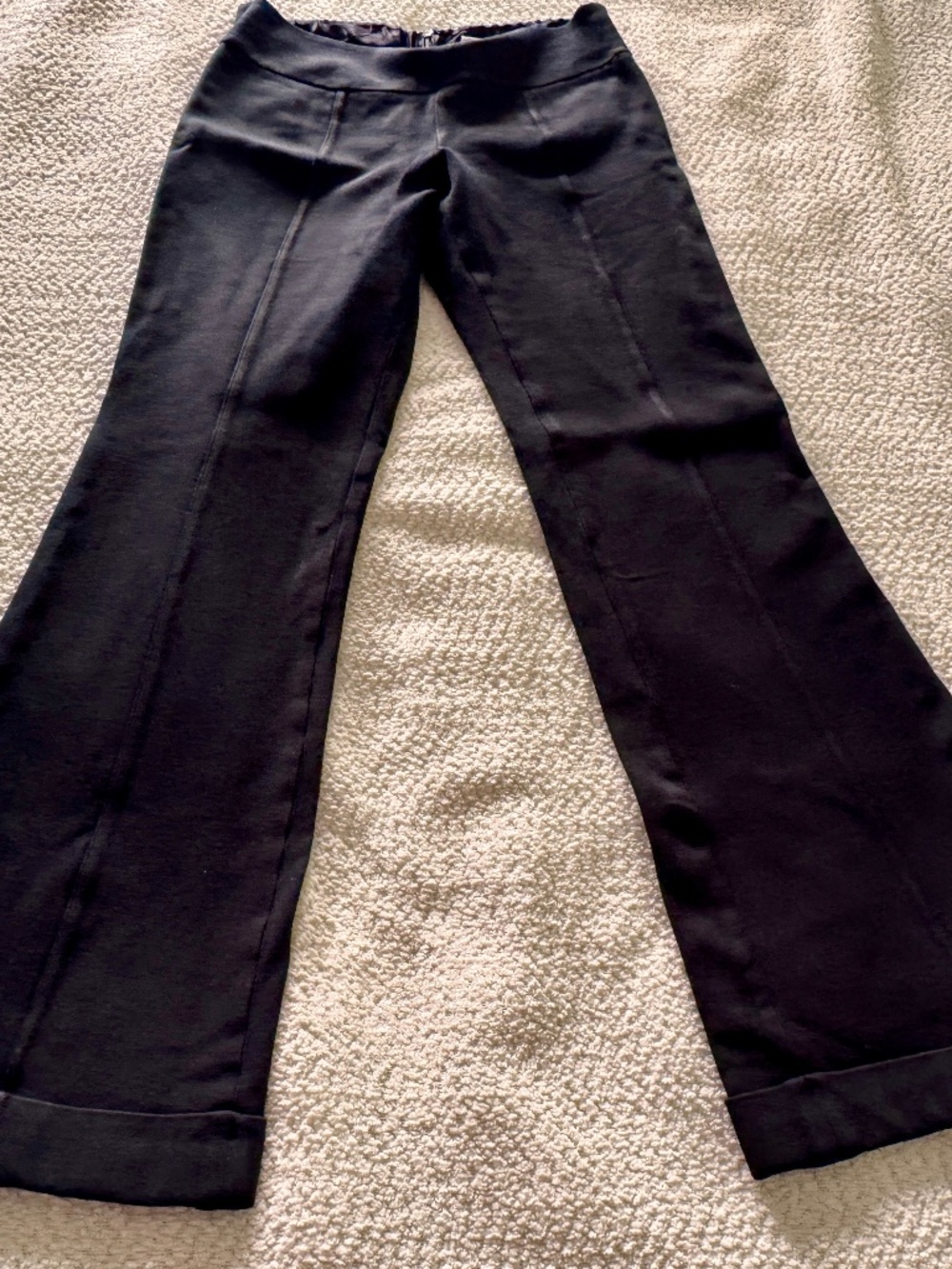 Alice + Olivia Black Wide Leg Pants Women’s Size 10 Stretch Cuffed Dress Career